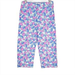 Vineyard Vines Pineapple Catamaran‎ Crop Pants Linen Cotton Women's Size 4